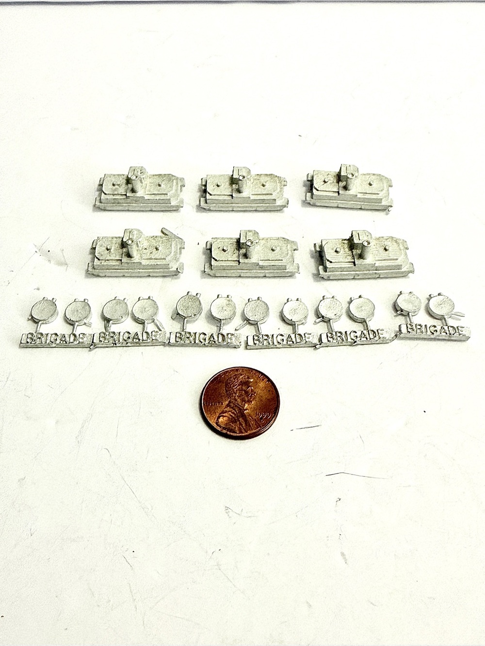 Set of 6 NOS White Metal Tank Miniature Kits w/ Sprue Parts – Armor Wargaming